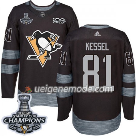 Herren Eishockey Pittsburgh Penguins Trikot Phil Kessel 81 1917-2017 100th Anniversary Adidas Schwarz 2017 Stanley Cup Champions Authentic